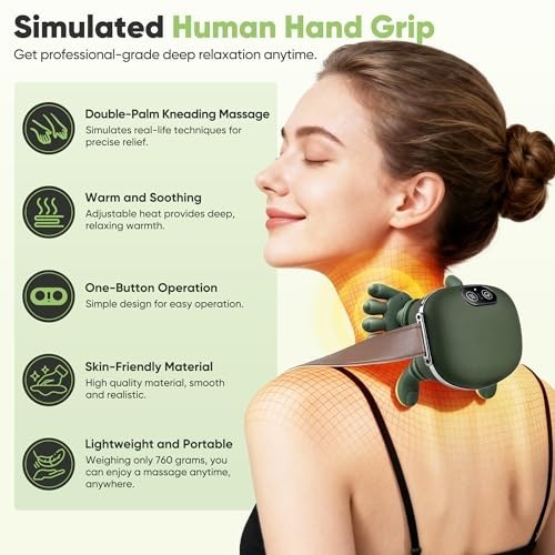 Shoulder and Neck Massager, Bionic Heated Massager, Neck Massager with Fingers,