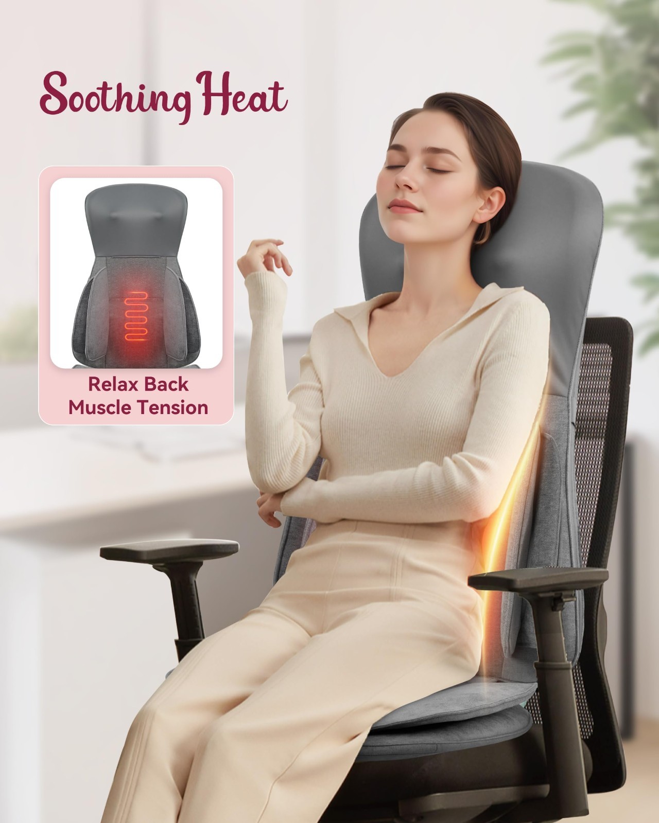 Shiatsu Neck & Back Massager with Heat, Full Body Massage Pad, Vibration & Compr