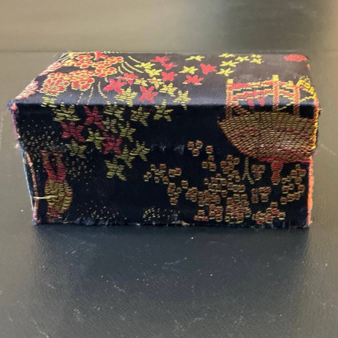 Chinese Baoding Balls Set w Silk Brocade Box Stress Meditation Hand Exercise