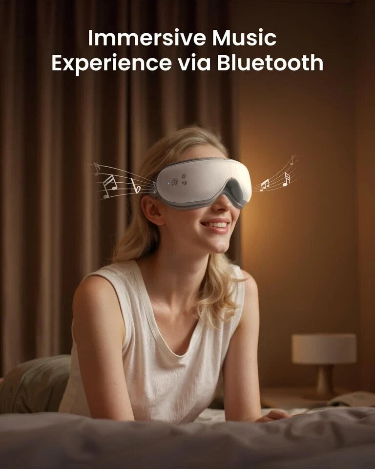 Masajeador De Ojos Con Control Remoto, Calor Y Compresión, Ideal Como Regalo NEW