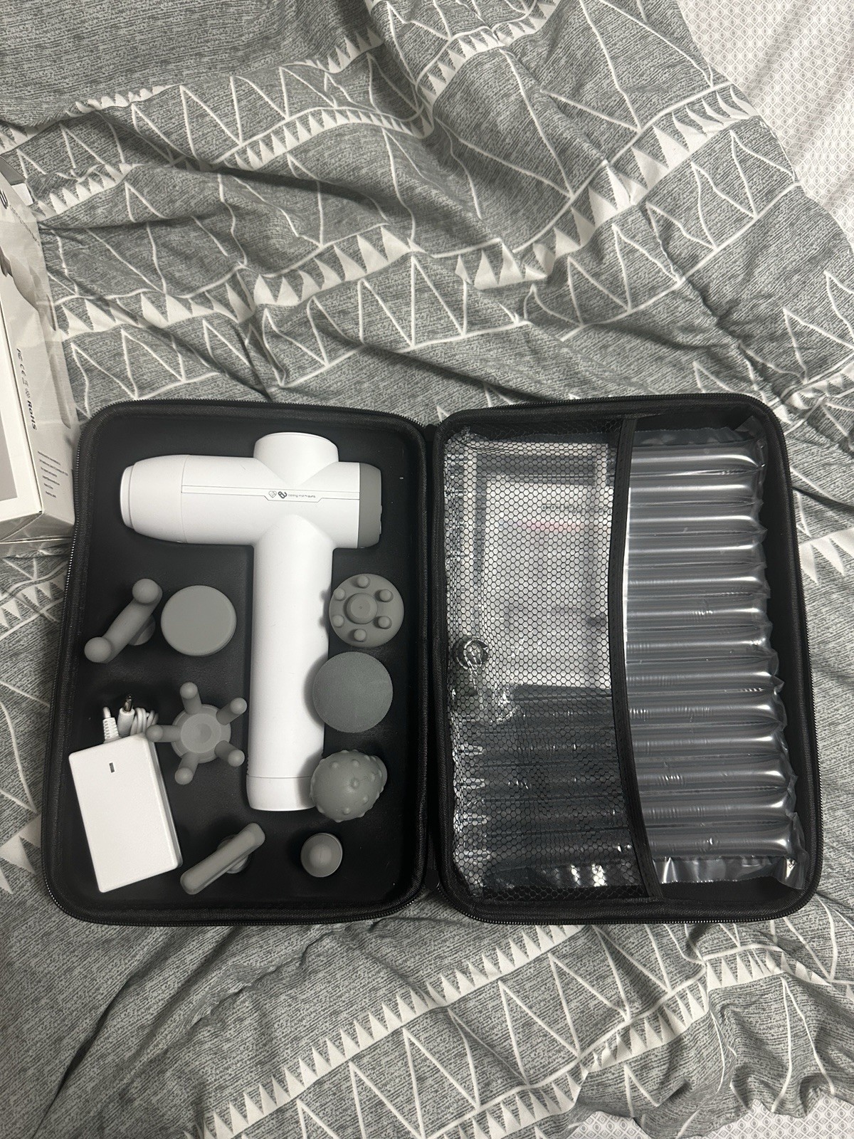 Caring Mill by Aura Revive Heated Cordless Percussion Massage Gun, 8 Heads, Case