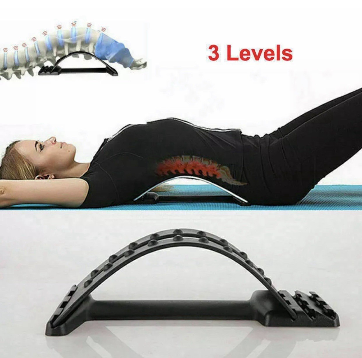 Back Stretcher, Popper Spine Upper Lower Back Pain Relief Cracker Device Lumbar