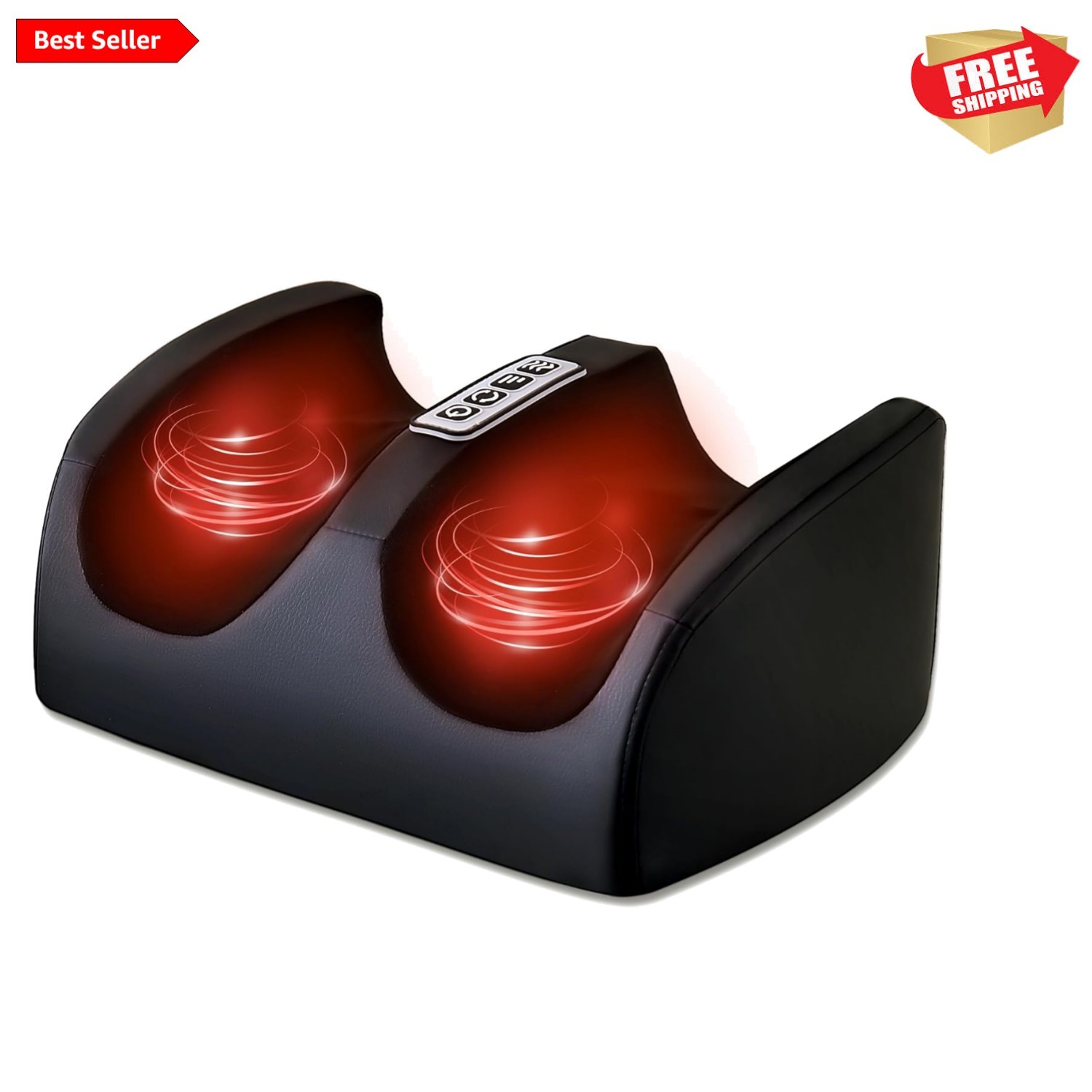 Foot Massager with Heat, Electric Foot and Calf Massager with Roller, Deep Ti…