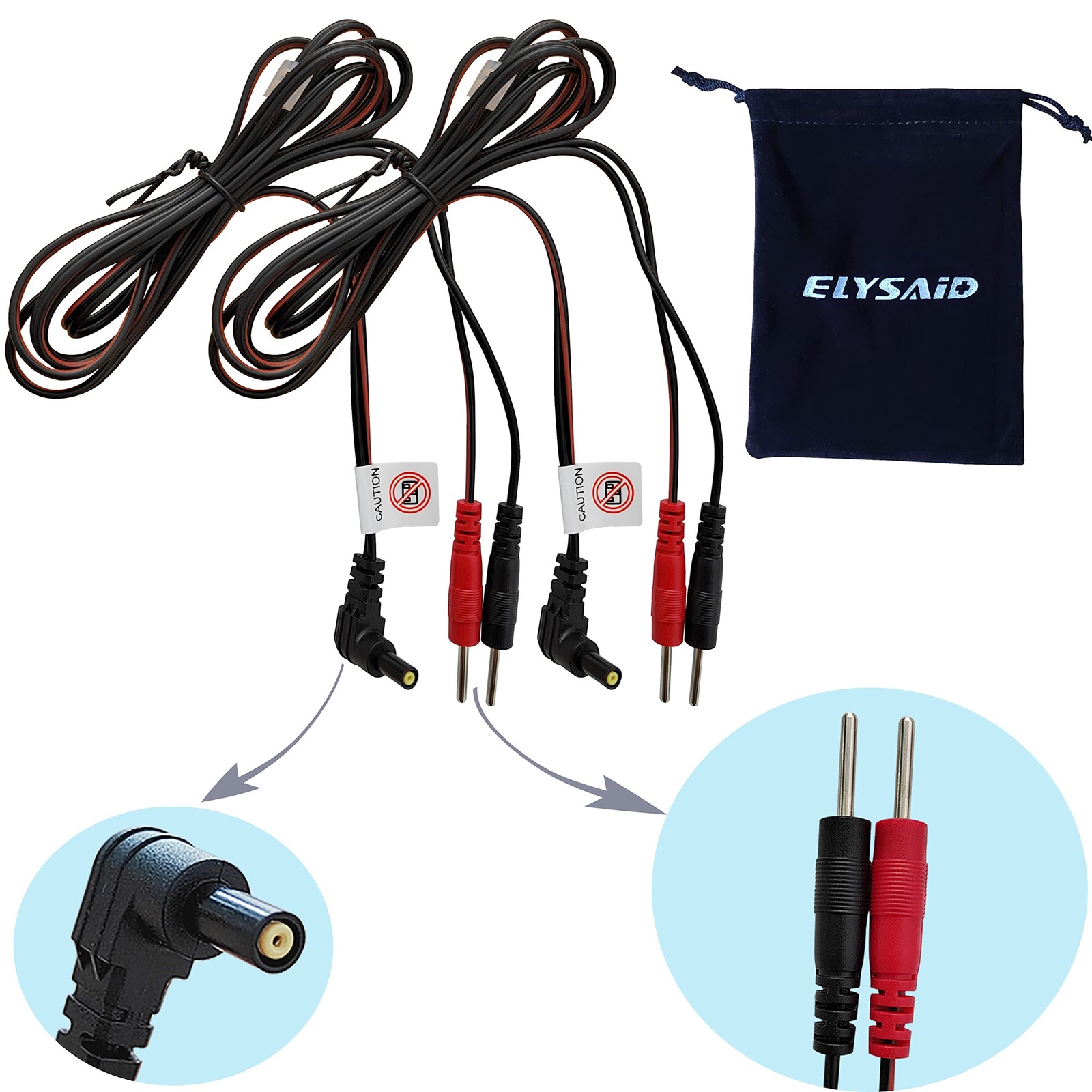 2Pcs/pack Replacement Electrode Lead Wires Connect Cables Pin 2mm For TENS El…