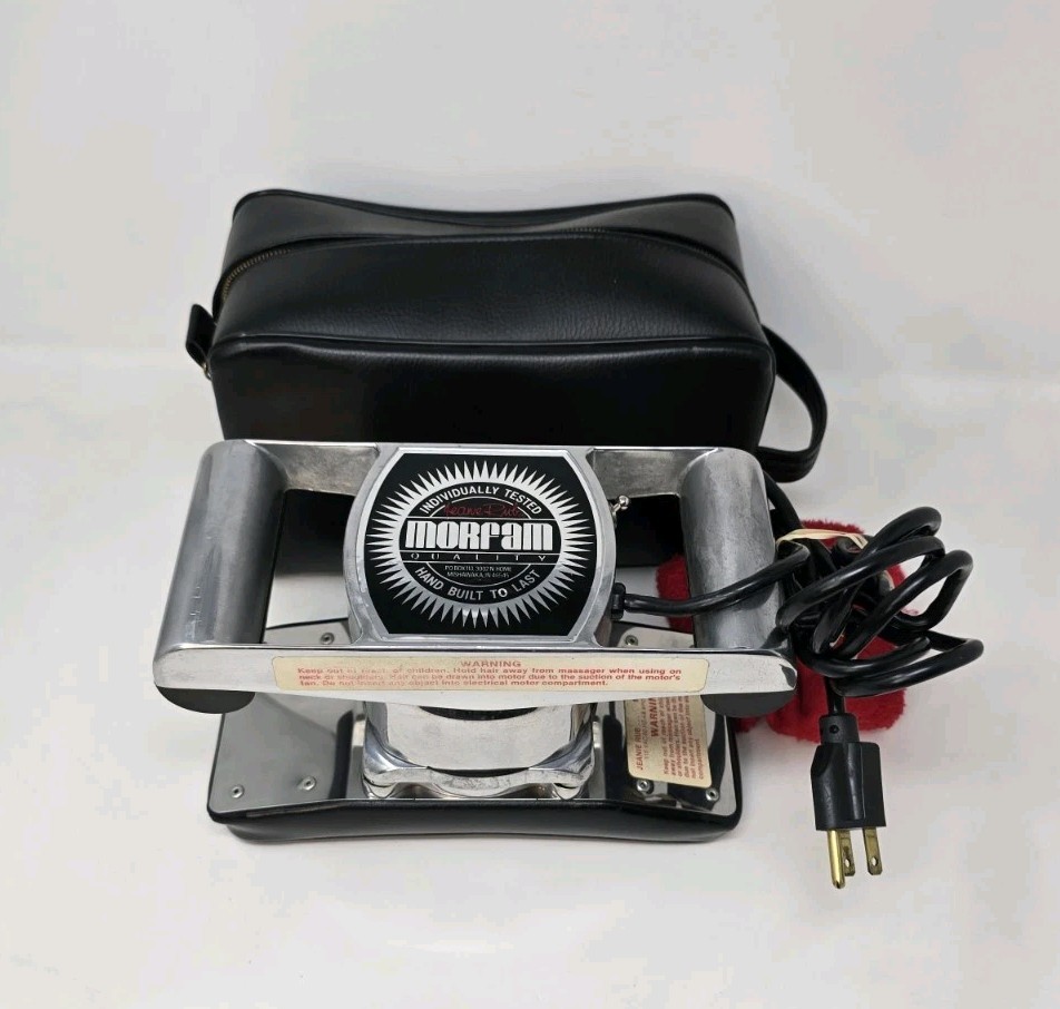 Vintage Jeanie Rub Massager MORFAM Deep Tissue Vibrator Clean w/Case 3200 RPM