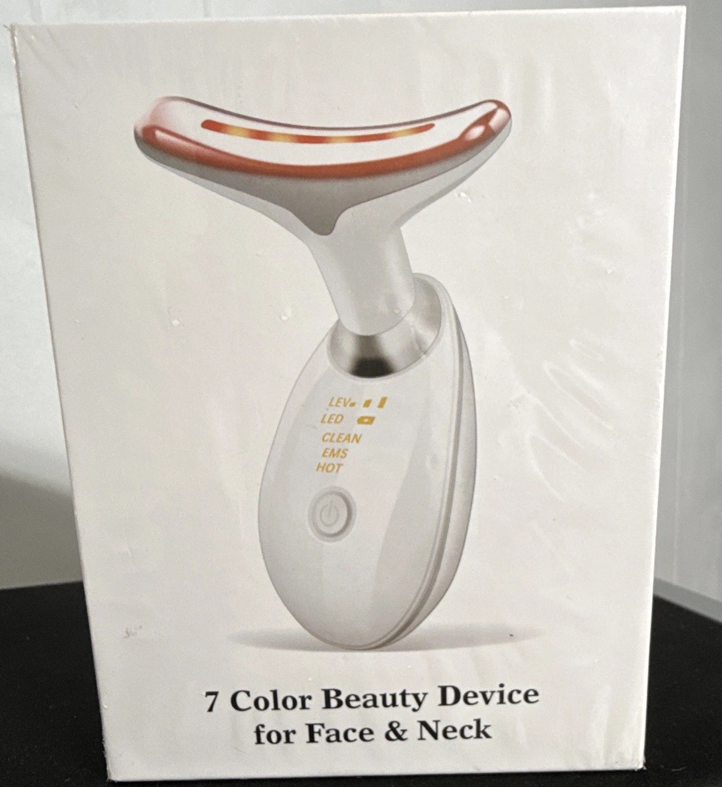 7 Color LED EMS Heated Cordless Face & Neck Massager, Battery 5V White