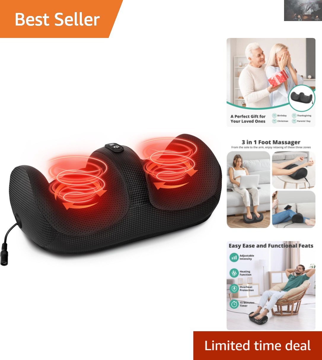 Soothing Shiatsu Foot Massager with Breathable Fabric – Perfect for Daily Use