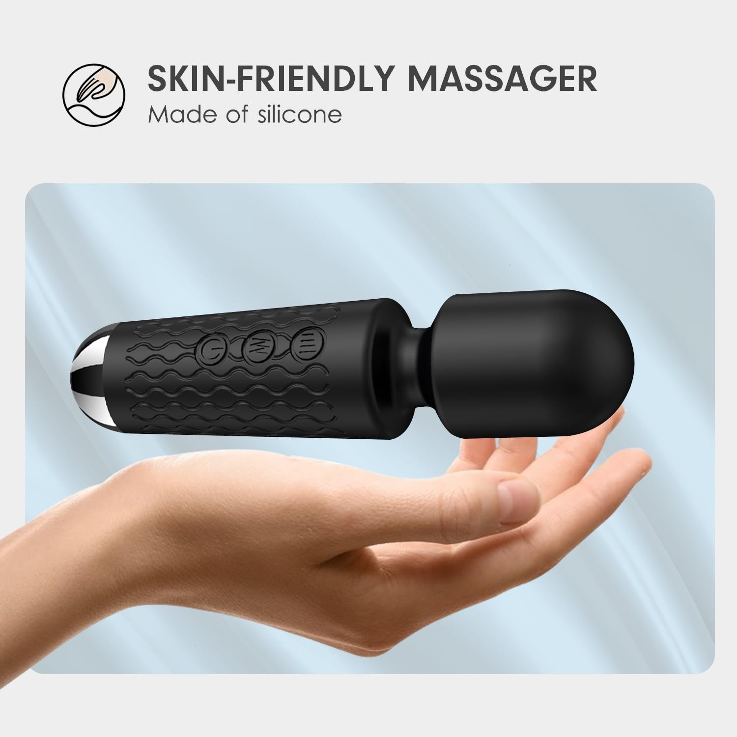 Personal Back Massager – Handheld Waterproof & Rechargeable Massager – 20 Spe…