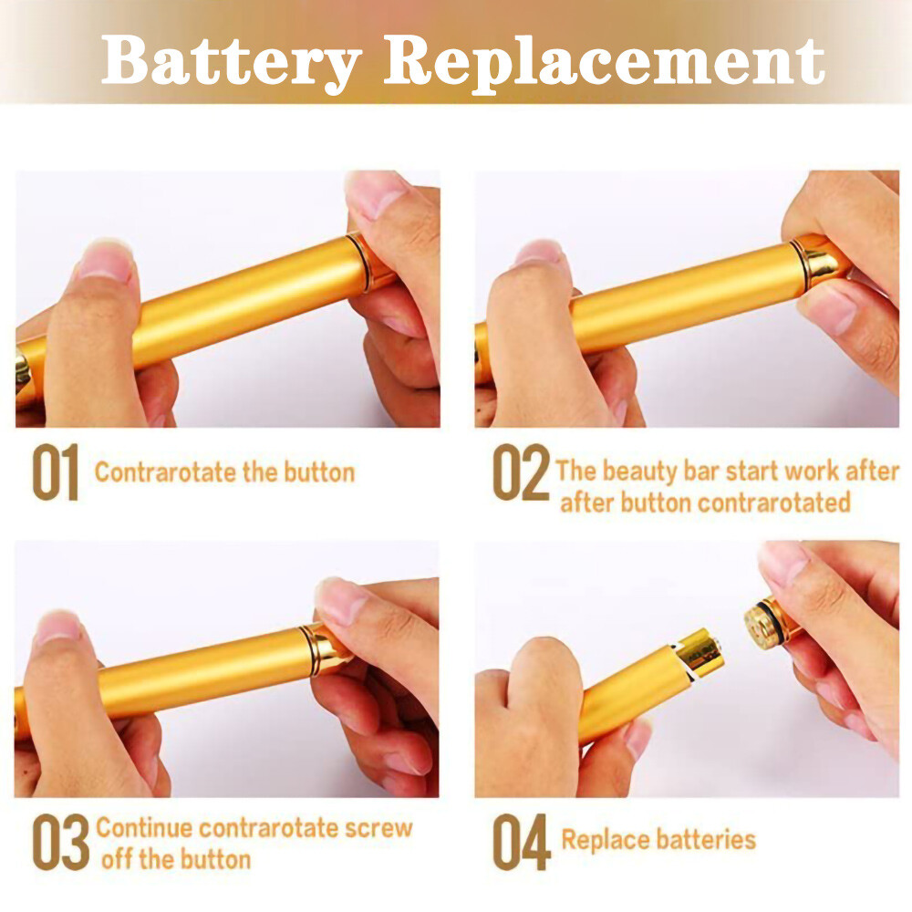 24K Golden Pulse Electric T-Shape V Face Vibrating Facial Massage Tool