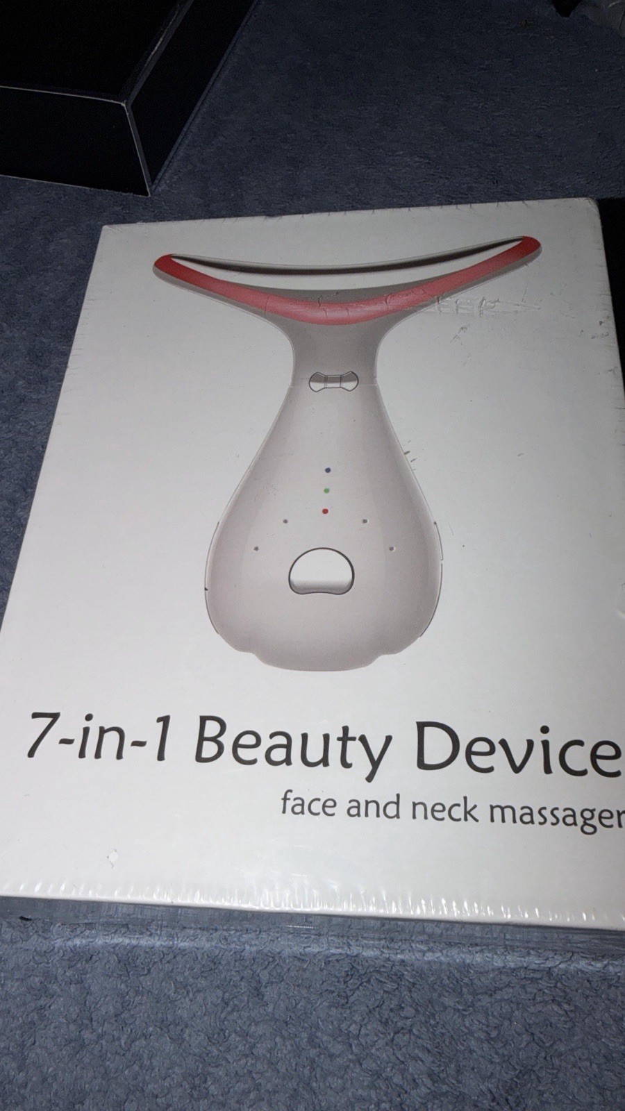 7-in-1 Beauty Device Facial Massager Face/Neck Rechargeable USB White/Red 602030