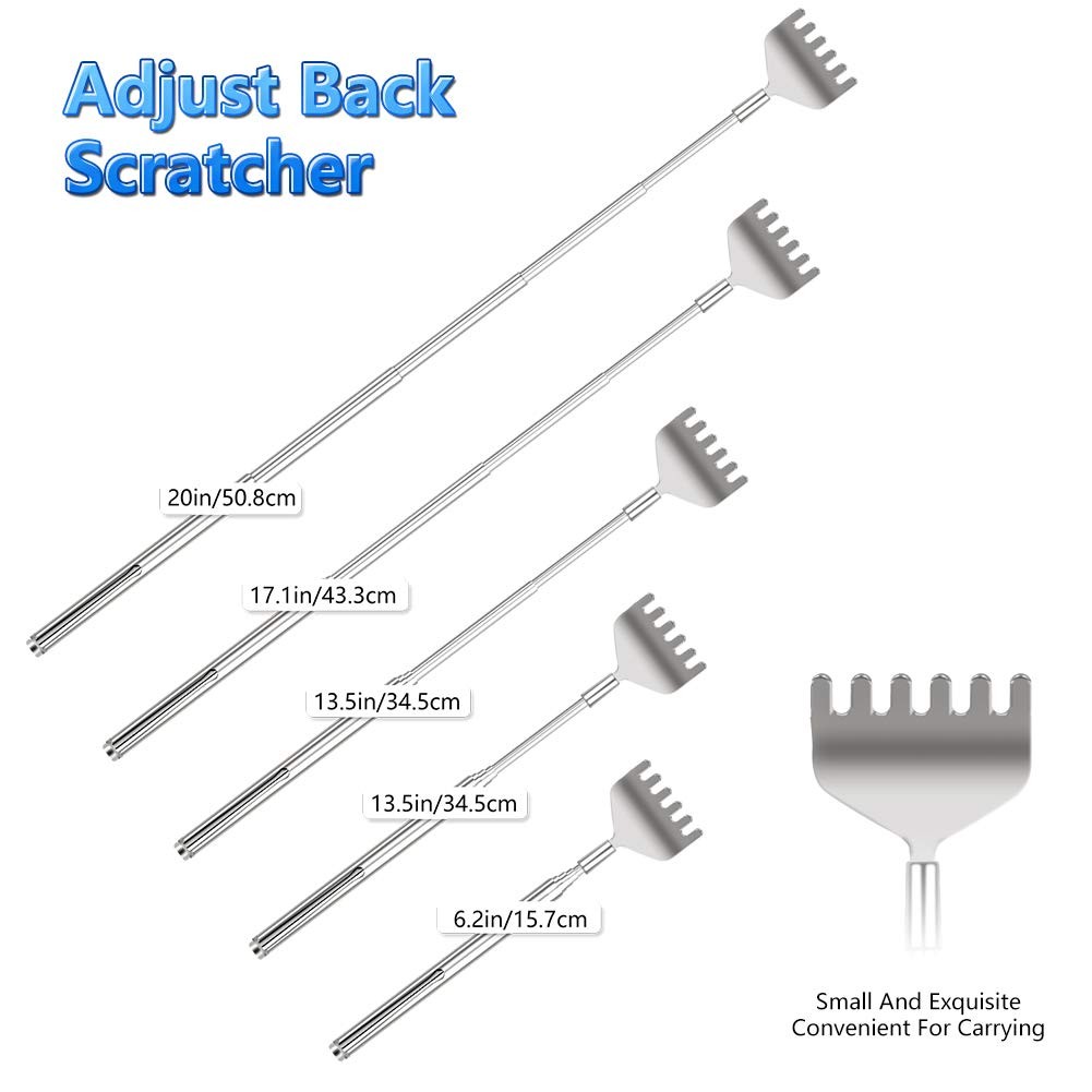YIMICOO Extendable Back Scratcher for Men 3 Pack Portable Telescopic Metal Ba…
