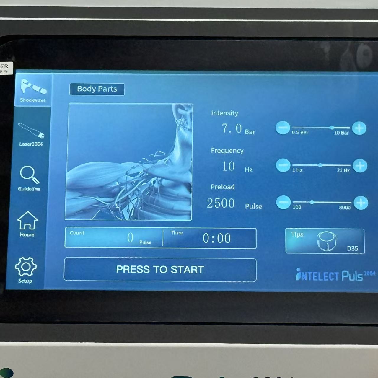 12W 1064nm Cold Laser Shockwave Machine for Physio and Body Relaxation