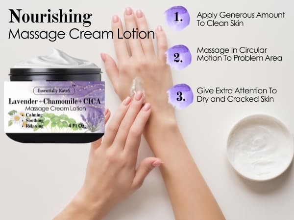 Essentially KateS Lavender + Chamomile + CICA Cream Lotion 4 Fl Oz – Calming, So