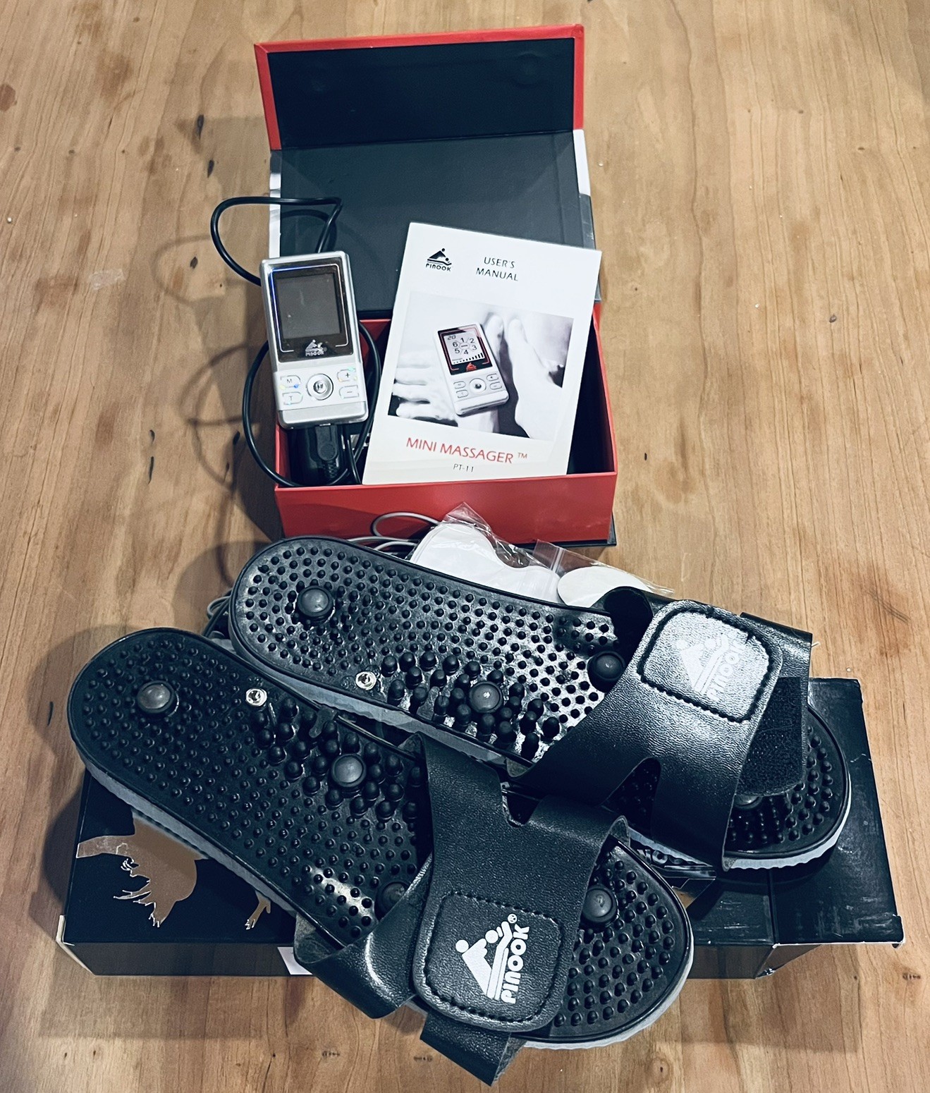 PINOOK Mini Massager and Tens Unit Massage Sandals Massage Shoes #HC163 Works