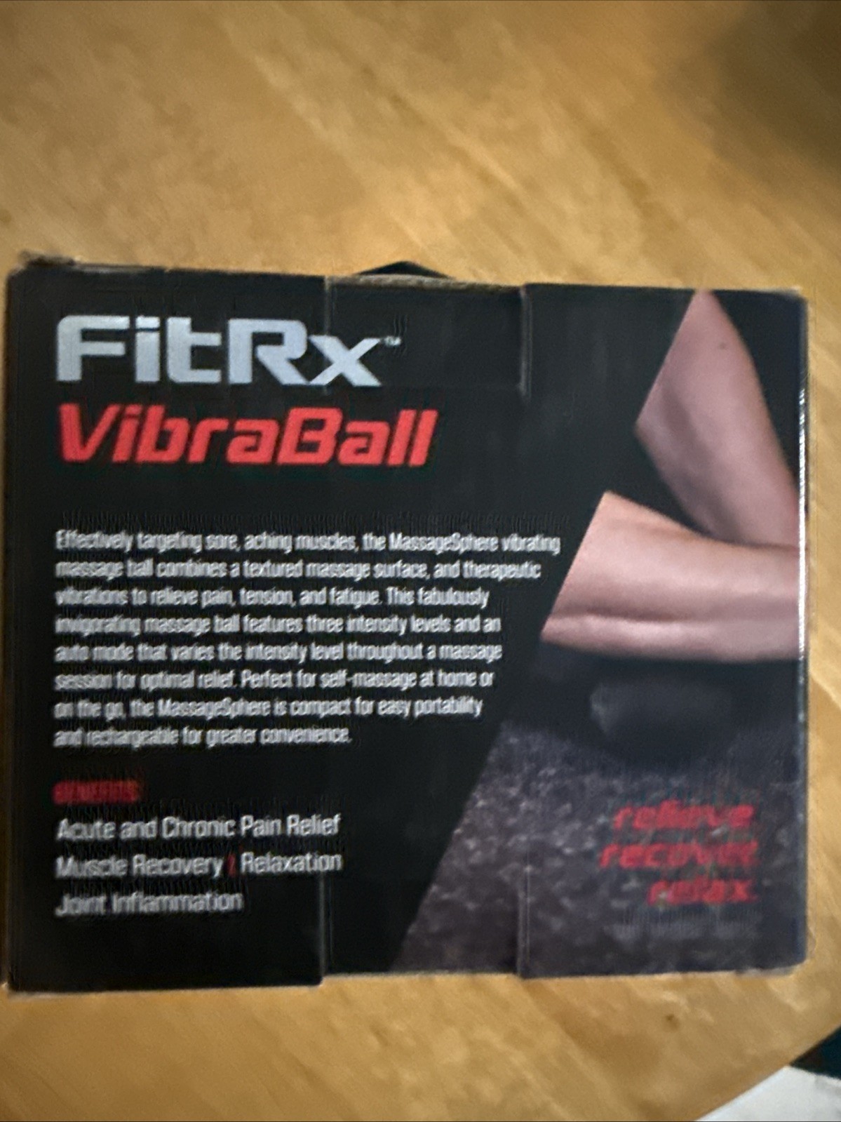 FitRx VibraBall Vibrating Massage Roller Lightweight Rechargeable Quiet/Powerful