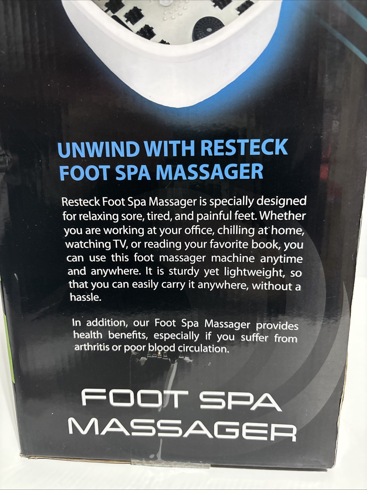 Resteck Foot Spa Bath Massager W/Heat Vibration Bubble Mode Jets Relax