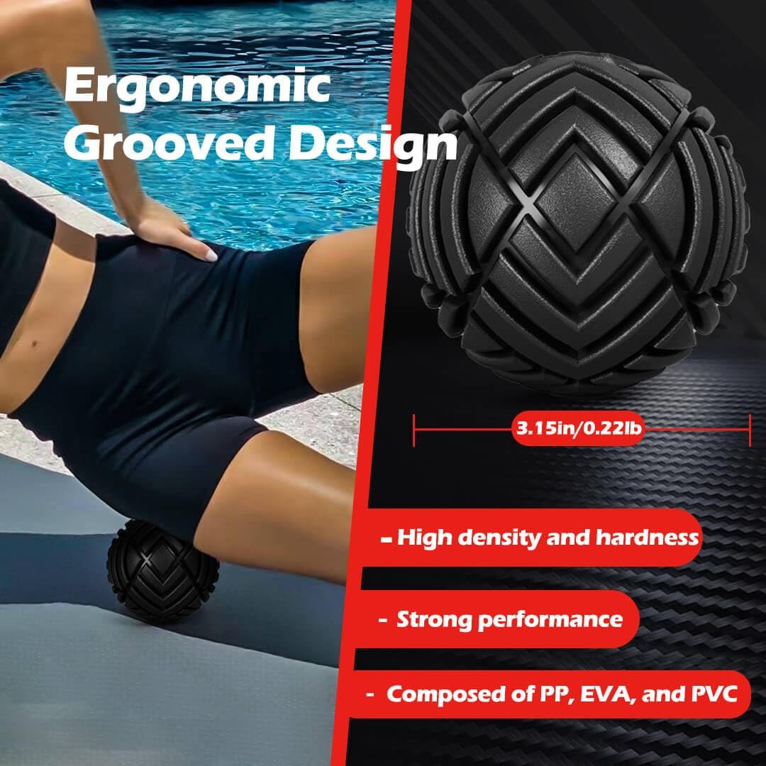 Tetop Fitness Muscle Massage Ball, 3.15in, Therapy Ball for Trigger Point Mas…