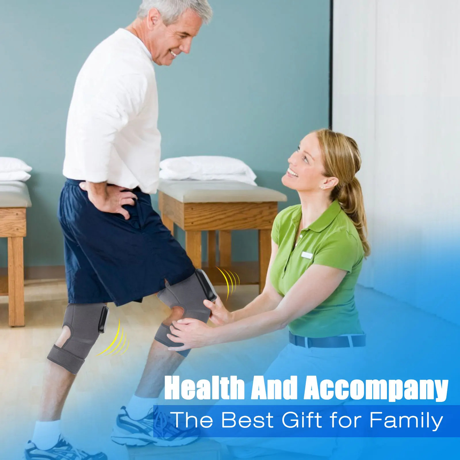 Electric Knee Massager with Heat and Vibration, 5000mAh for Joint Relief
