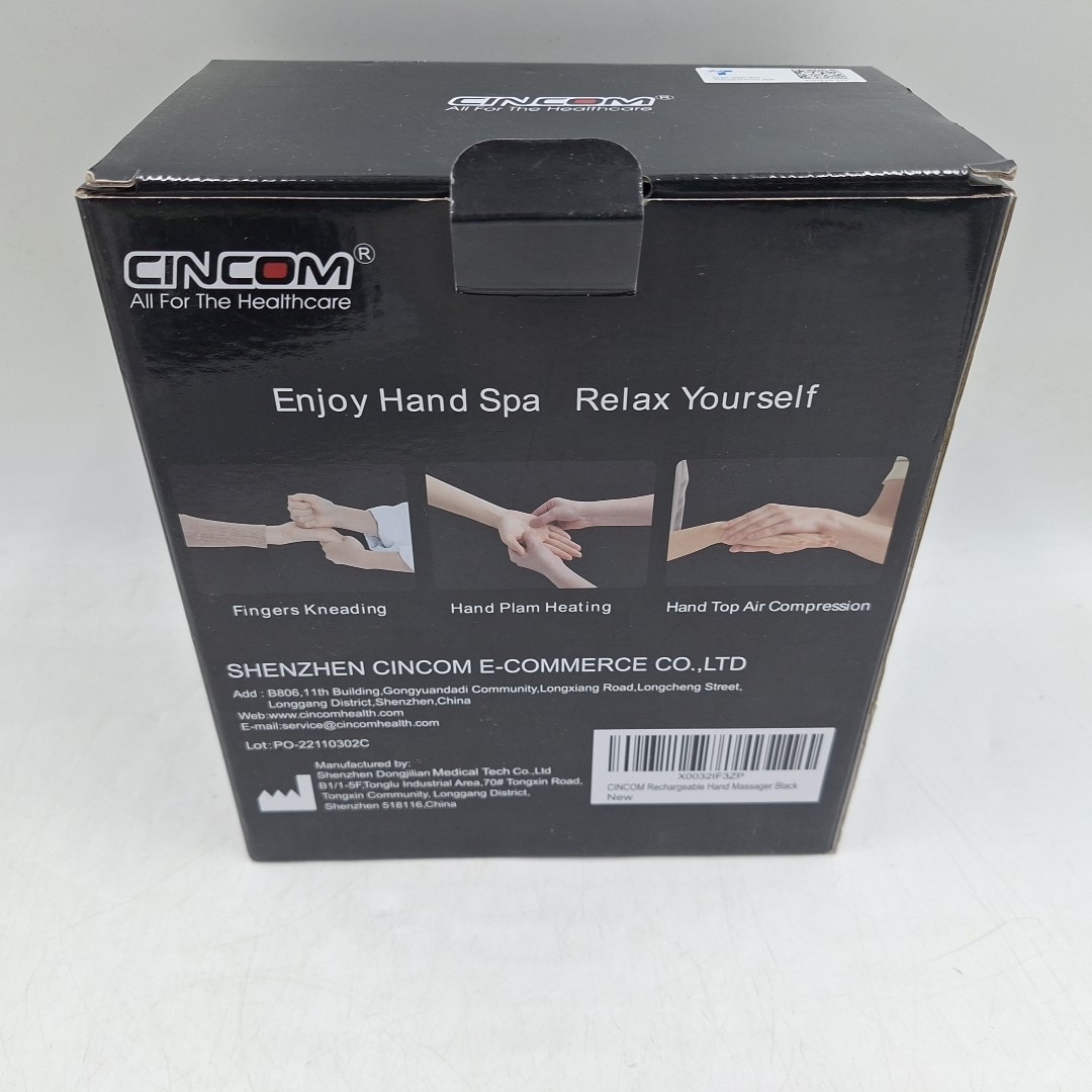 CINCOM Rechargeable Hand Massager Heat and Compression (Black) CM-026H-BL