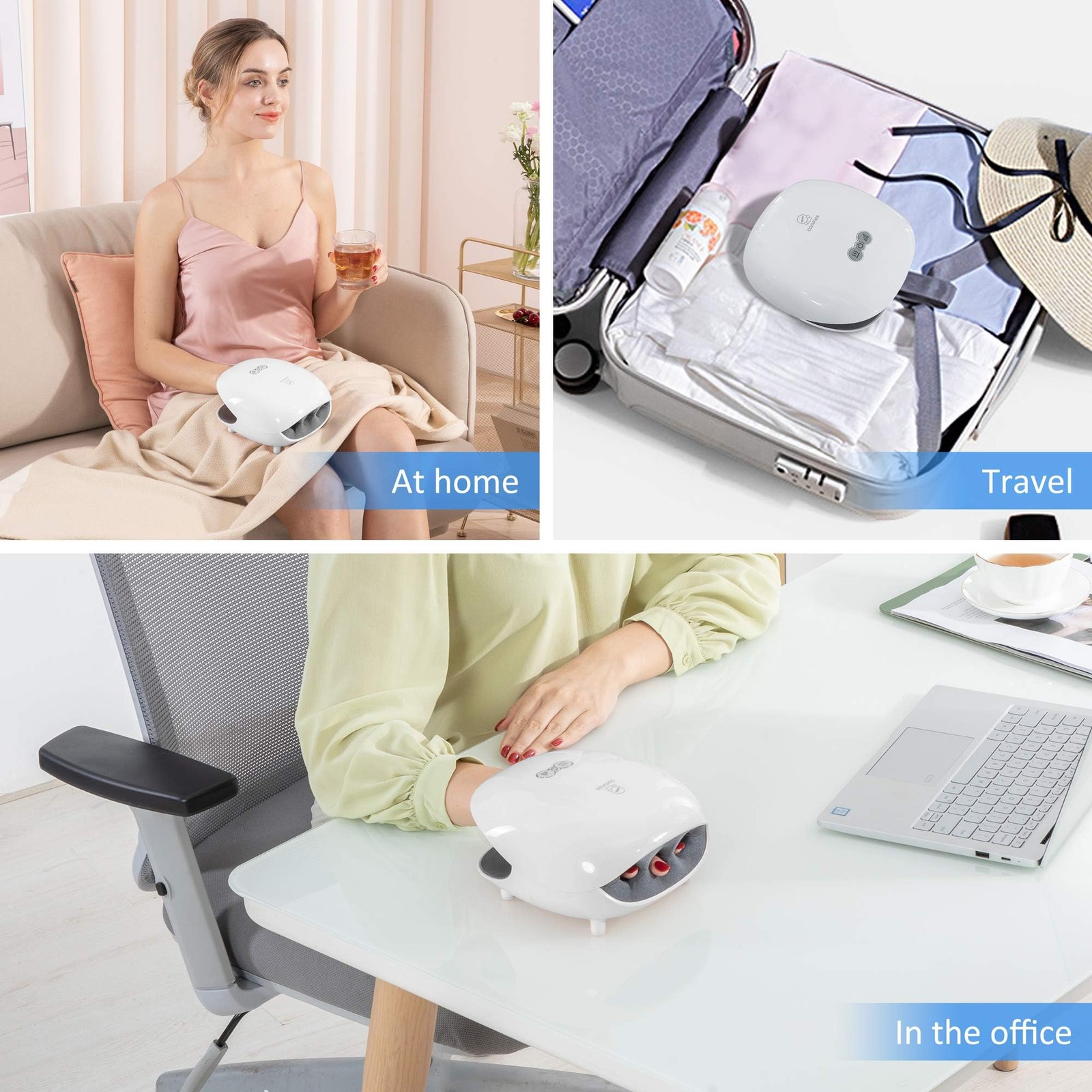 FSA Wireless Hand Massager with Heat,3 Levels Compression & Heating,Rechargea…