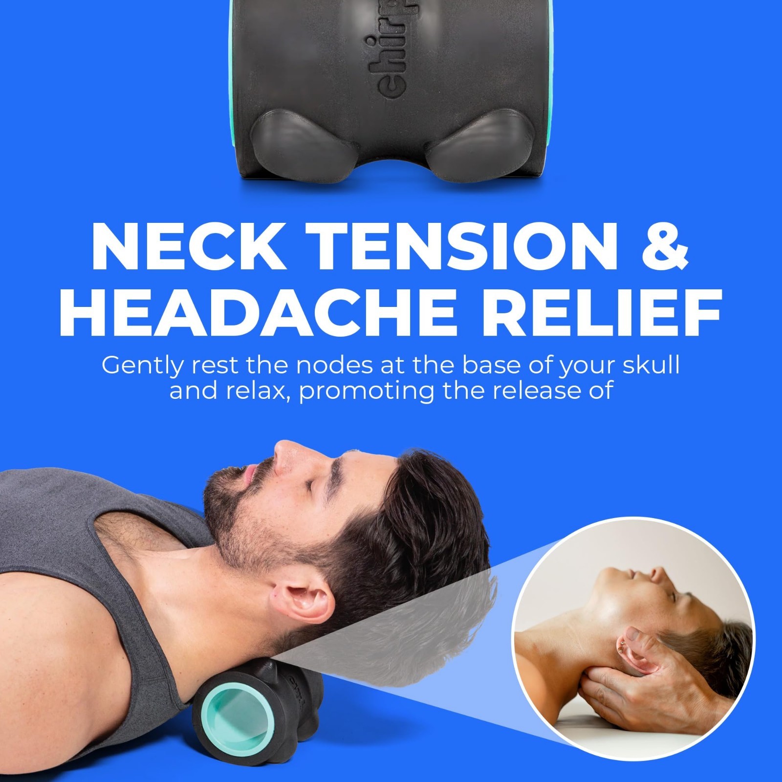 High-Density Foam Massage Roller for Neck & Headache Relief – Spinal Care, 500lb