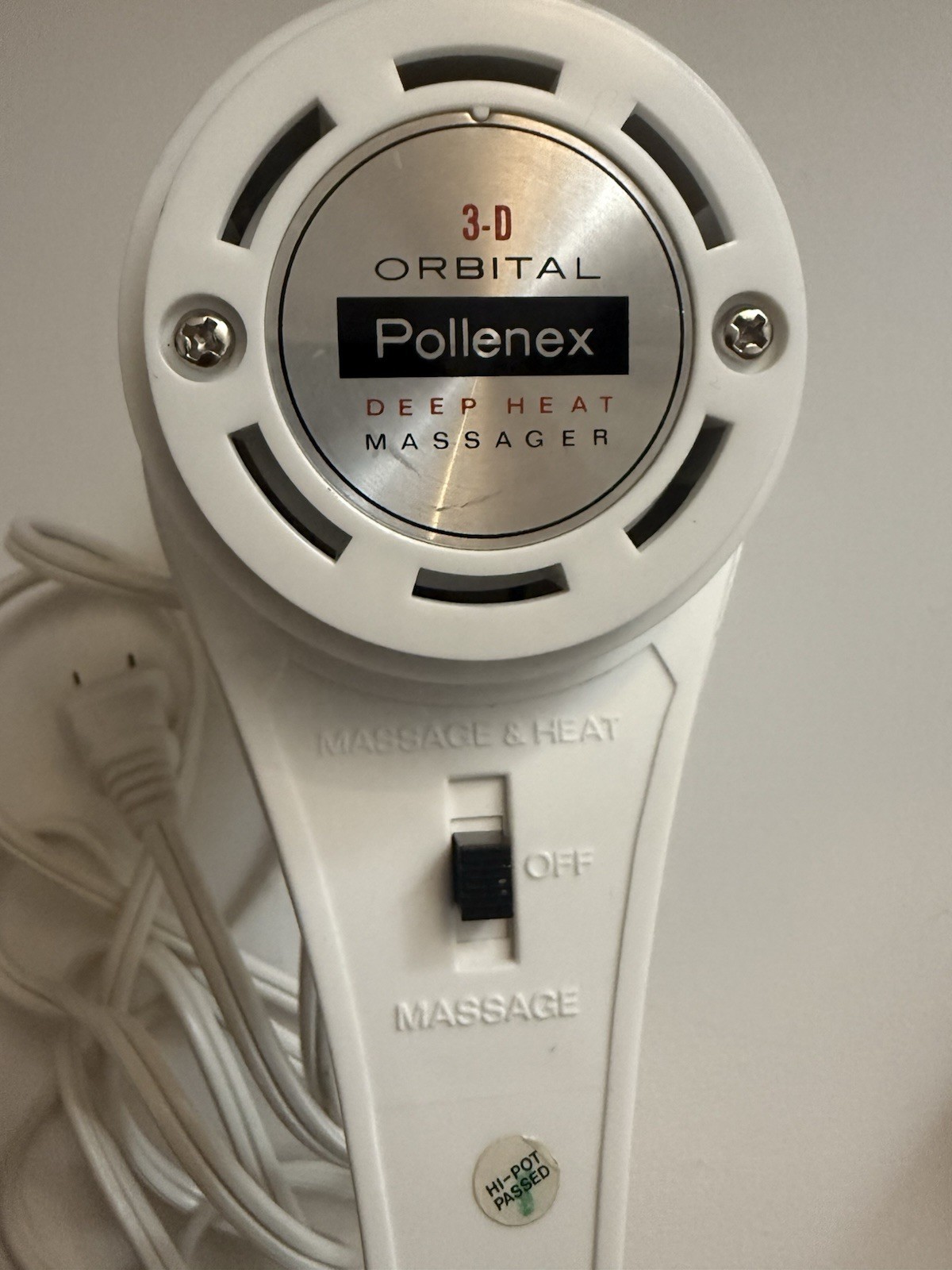 Deep Heat Massager Pollenex 3D Orbital With 2 Attachments OM55A4 Tested Works