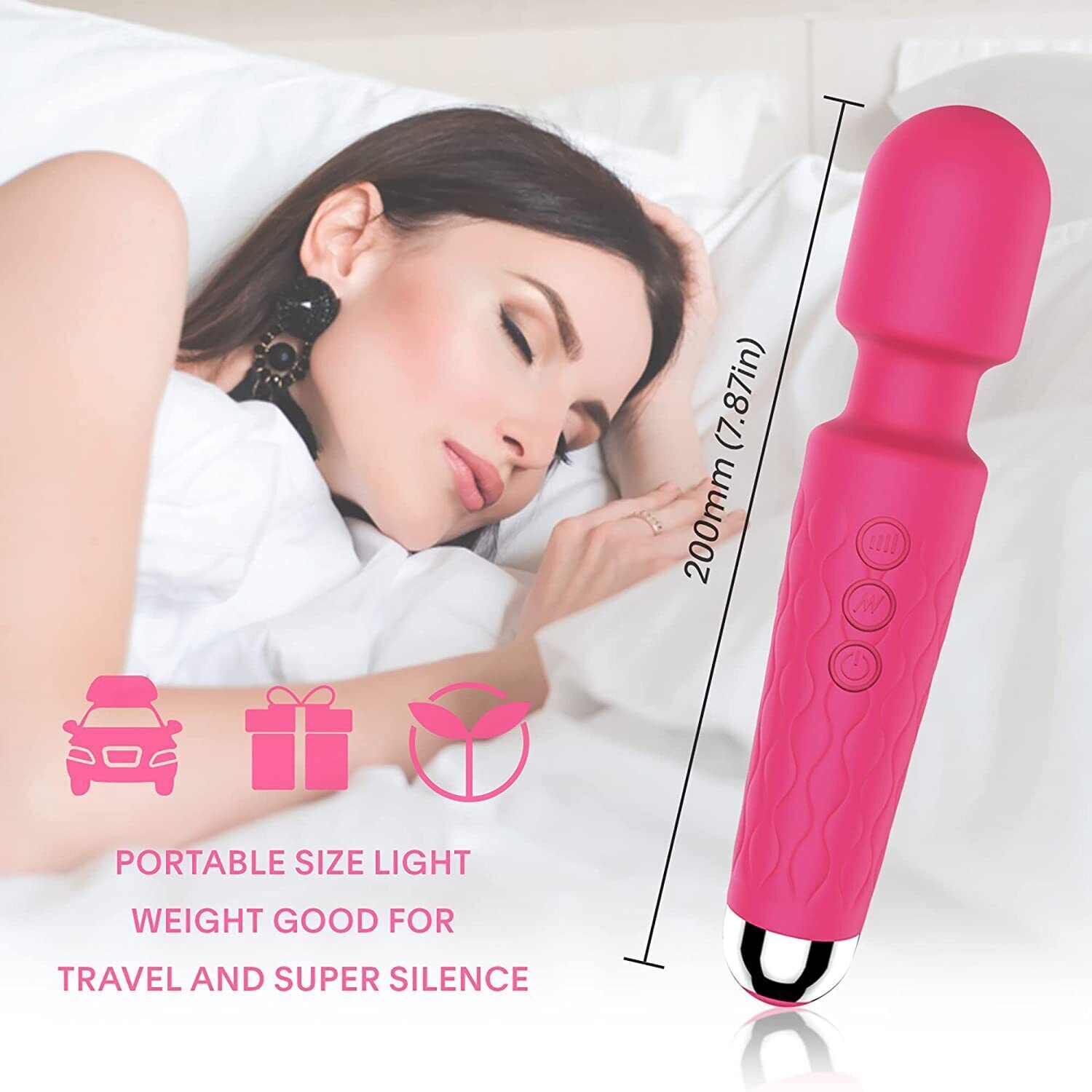 Handheld Massager Vibrator 3 colors Rechargeable 20 Speed Wand Massage Vibrating