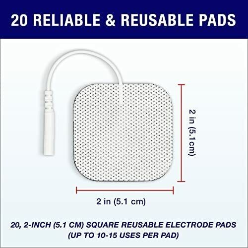 Syrtenty TENS Unit Pads 2″X2″ 40 Pcs Reusable Latex-Free Replacement Pads
