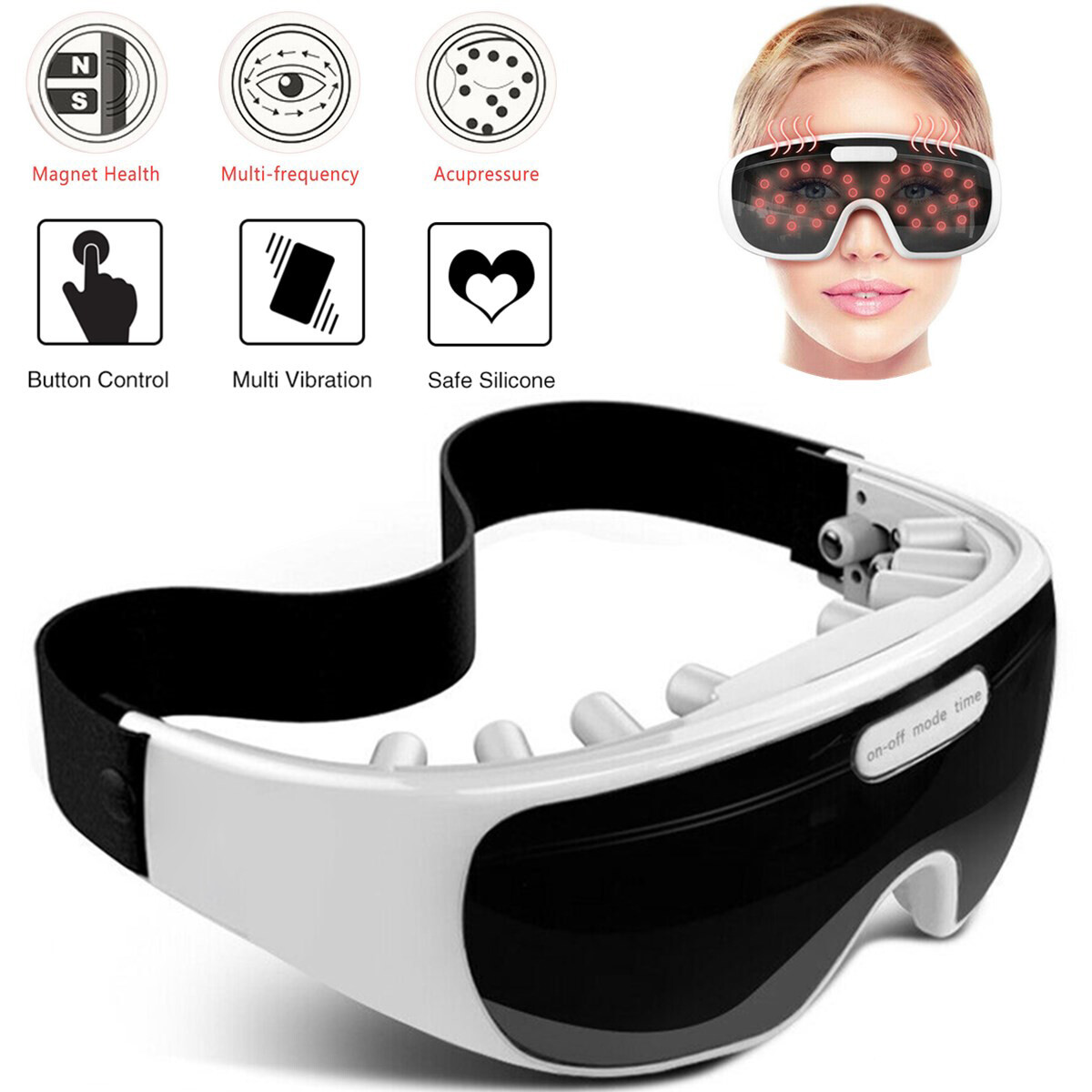Electric Eye Massager Magnetic Vibration Pain Relieve TemplEye Fatigue Machine