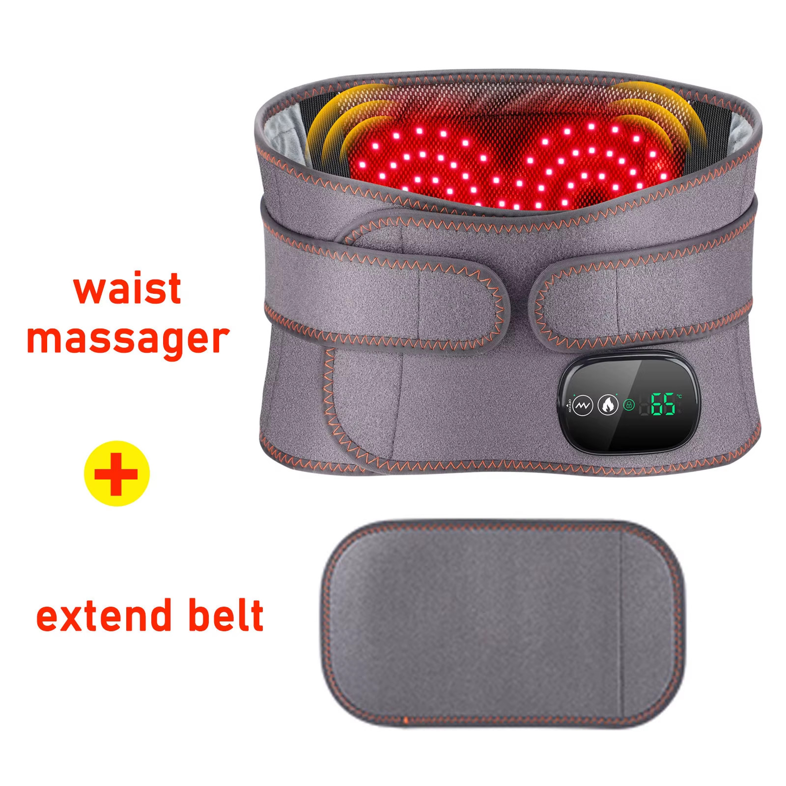 New Upgrade Electric Heating Waist Massager Brace Belt Back Relax 3 Gears Adjust