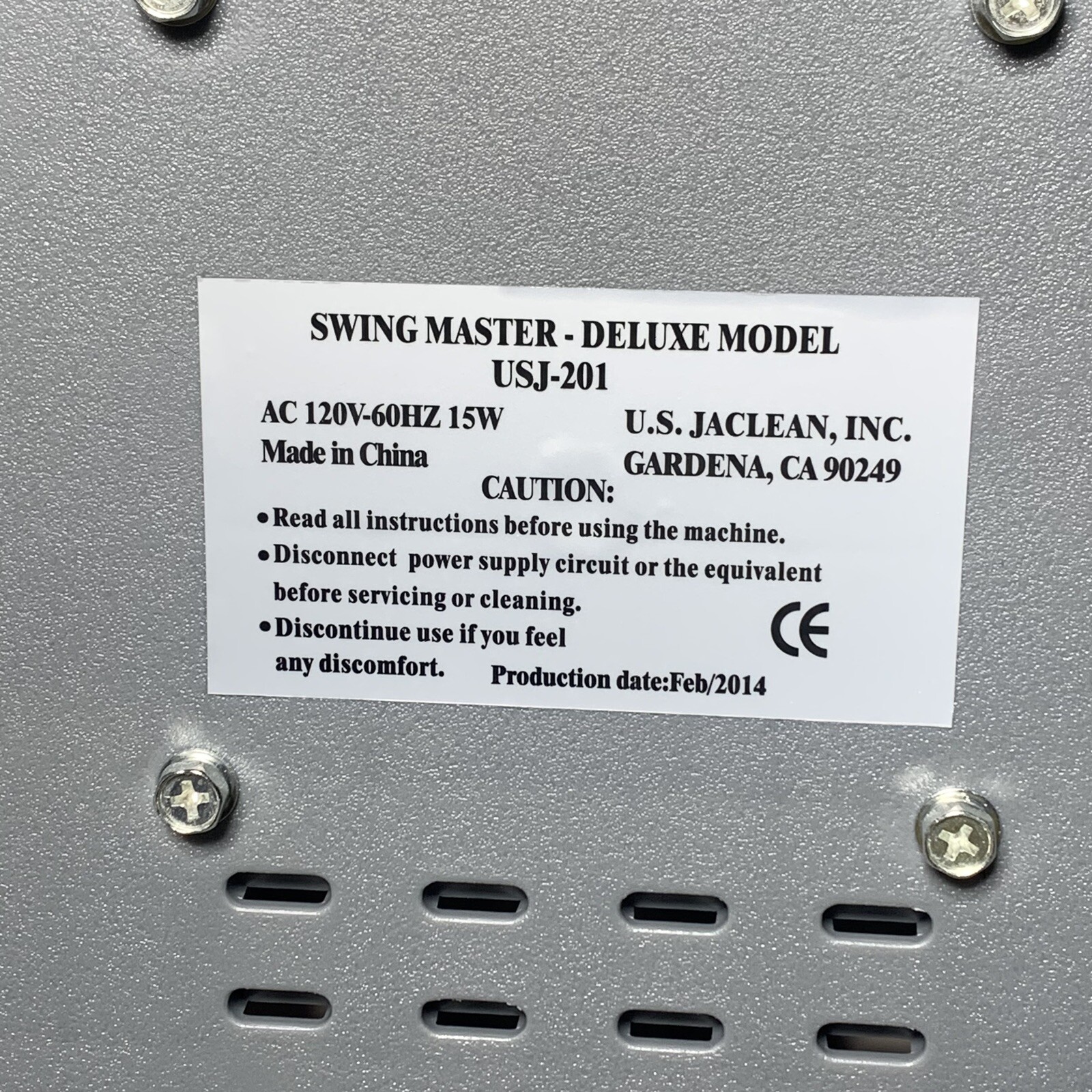 Swing Master Deluxe Model USJ-201 Leg Circulation Aerobic Exerciser Chi Machine