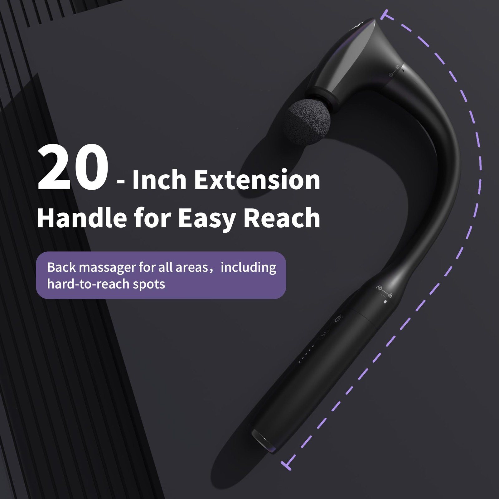 CAREKING 2-in-1 Detachable Muscle Massage Gun Deep Tissue with 20» Black