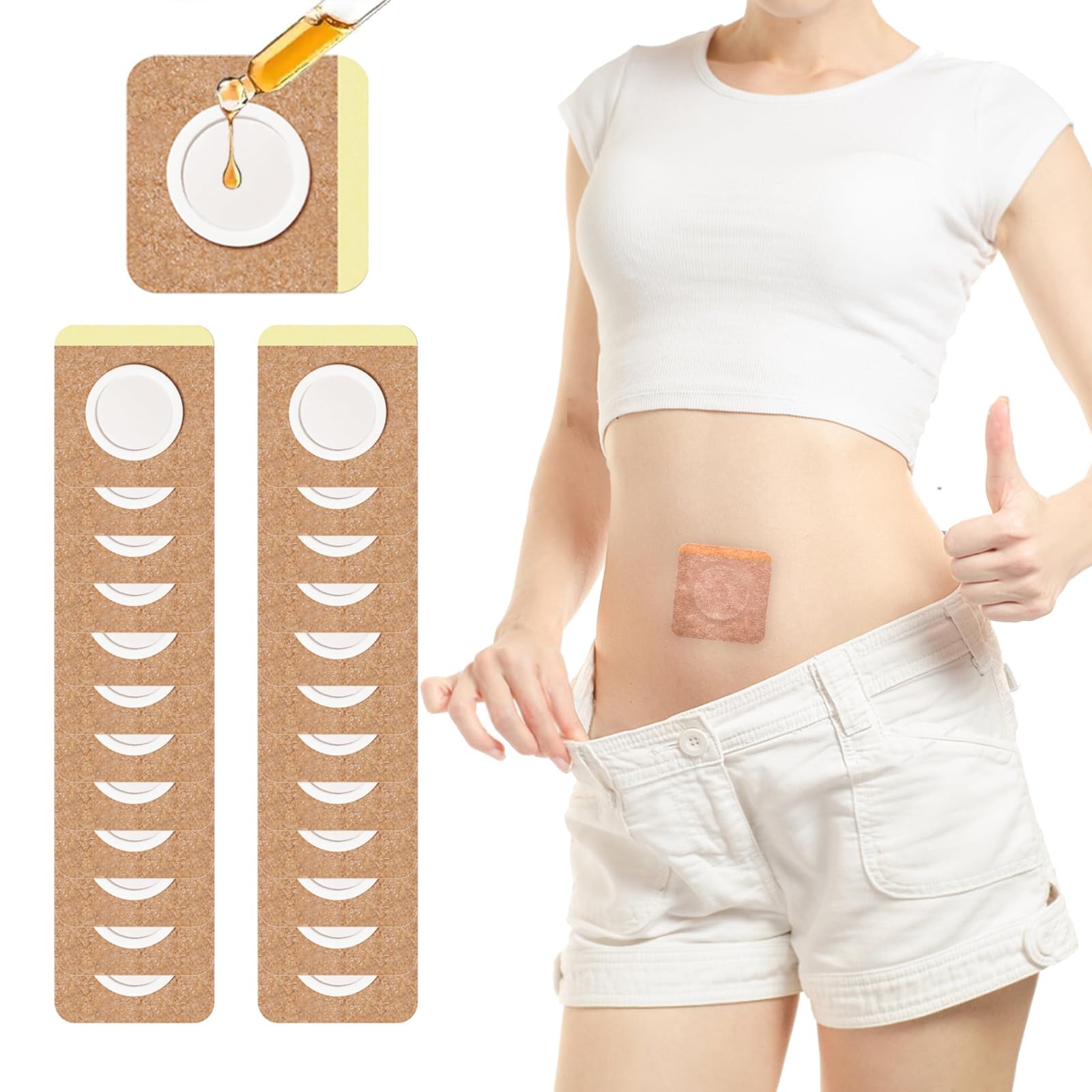 72Pcs Castor Oil Pack Wrap, Organic Cotton Castor Oil Patches for Belly Butto…