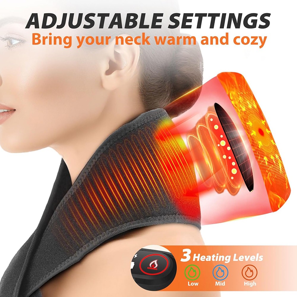 660nm 850nm Red Light & Vibration Therapy Infrared Heating Pad for Neck Pain
