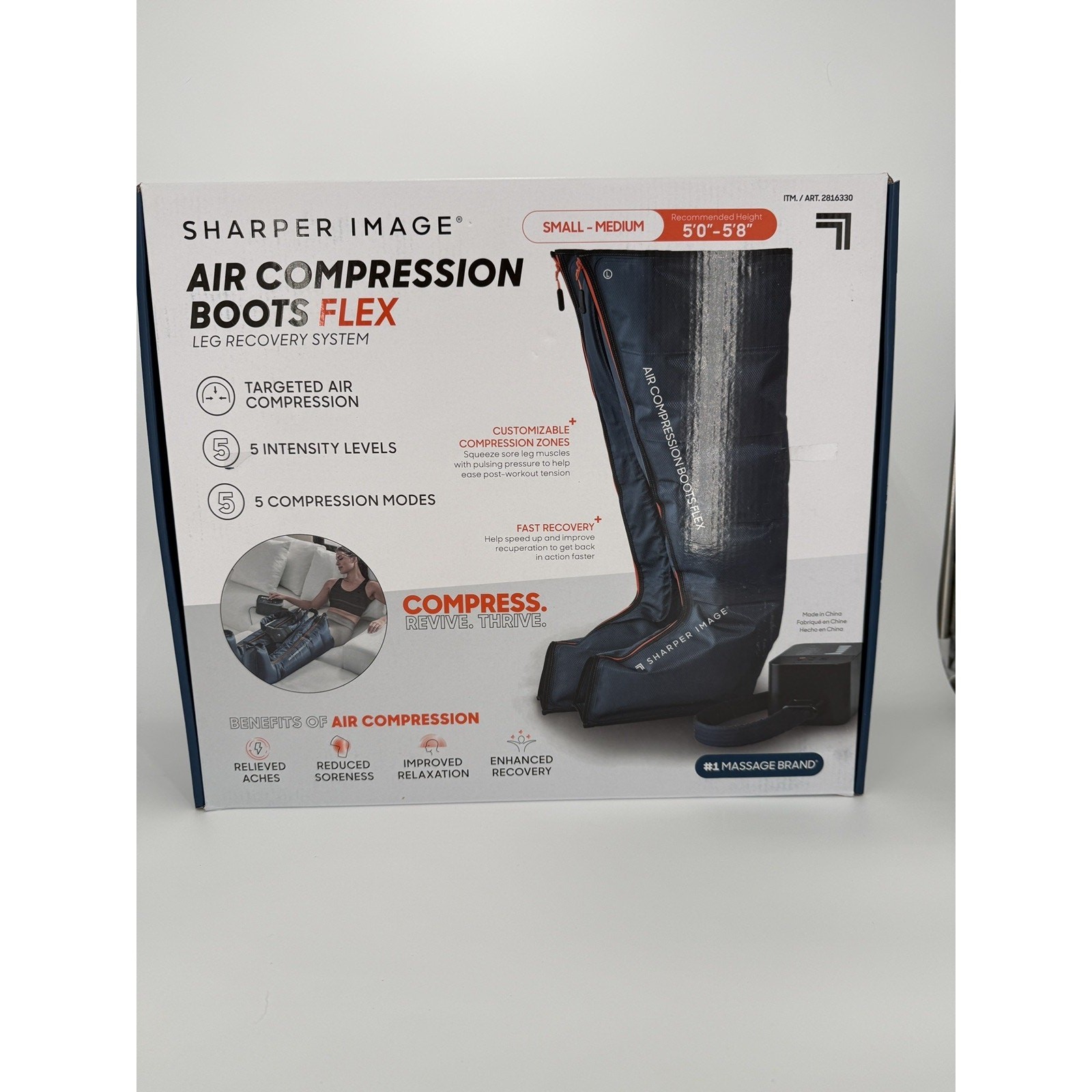 SHARPER IMAGE Air COMPRESSION Boots Flex Small-Medium Size 5’0″- 5’8″ Free Ship
