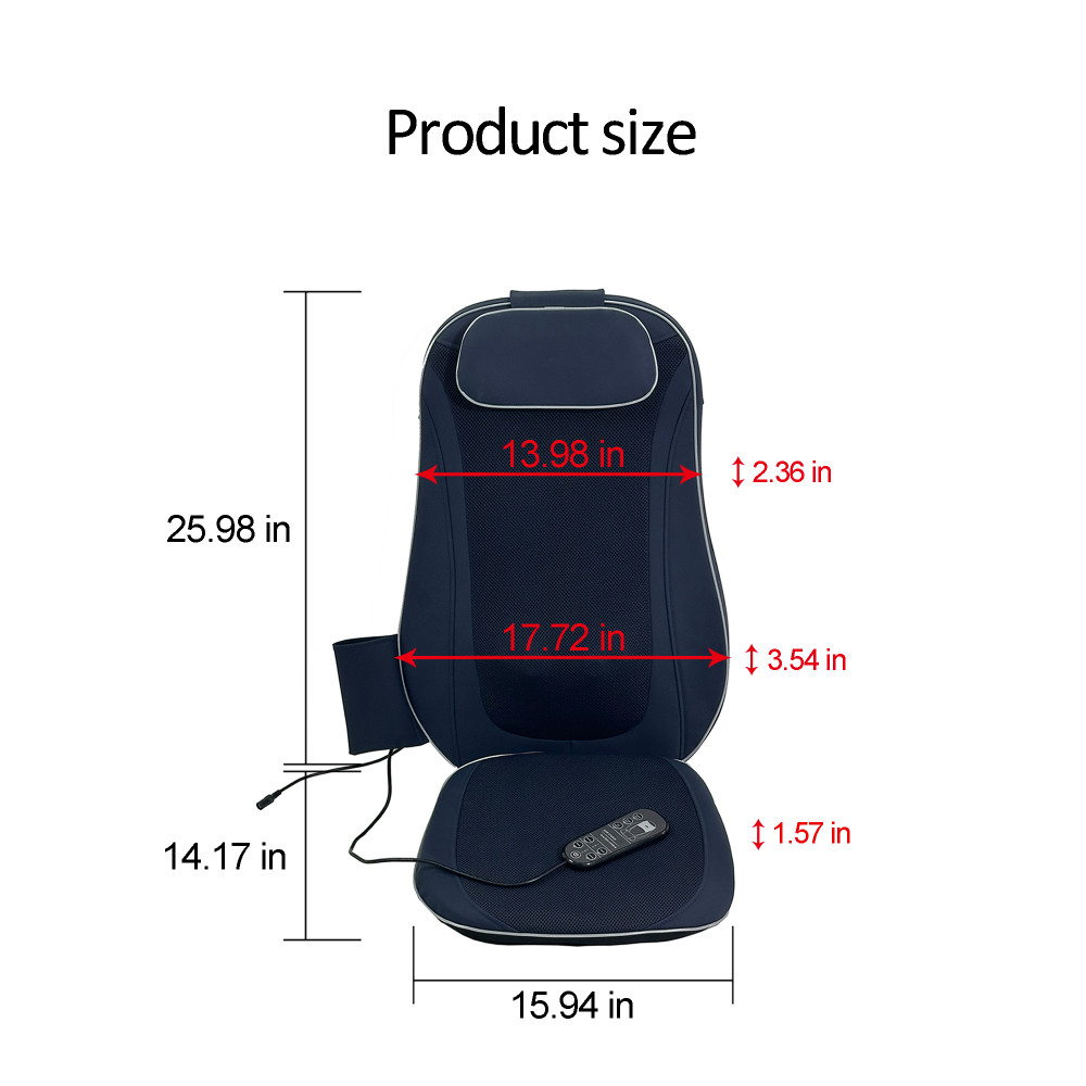Shiatsu Back Massager with Kneading and Heating-Dark Blue