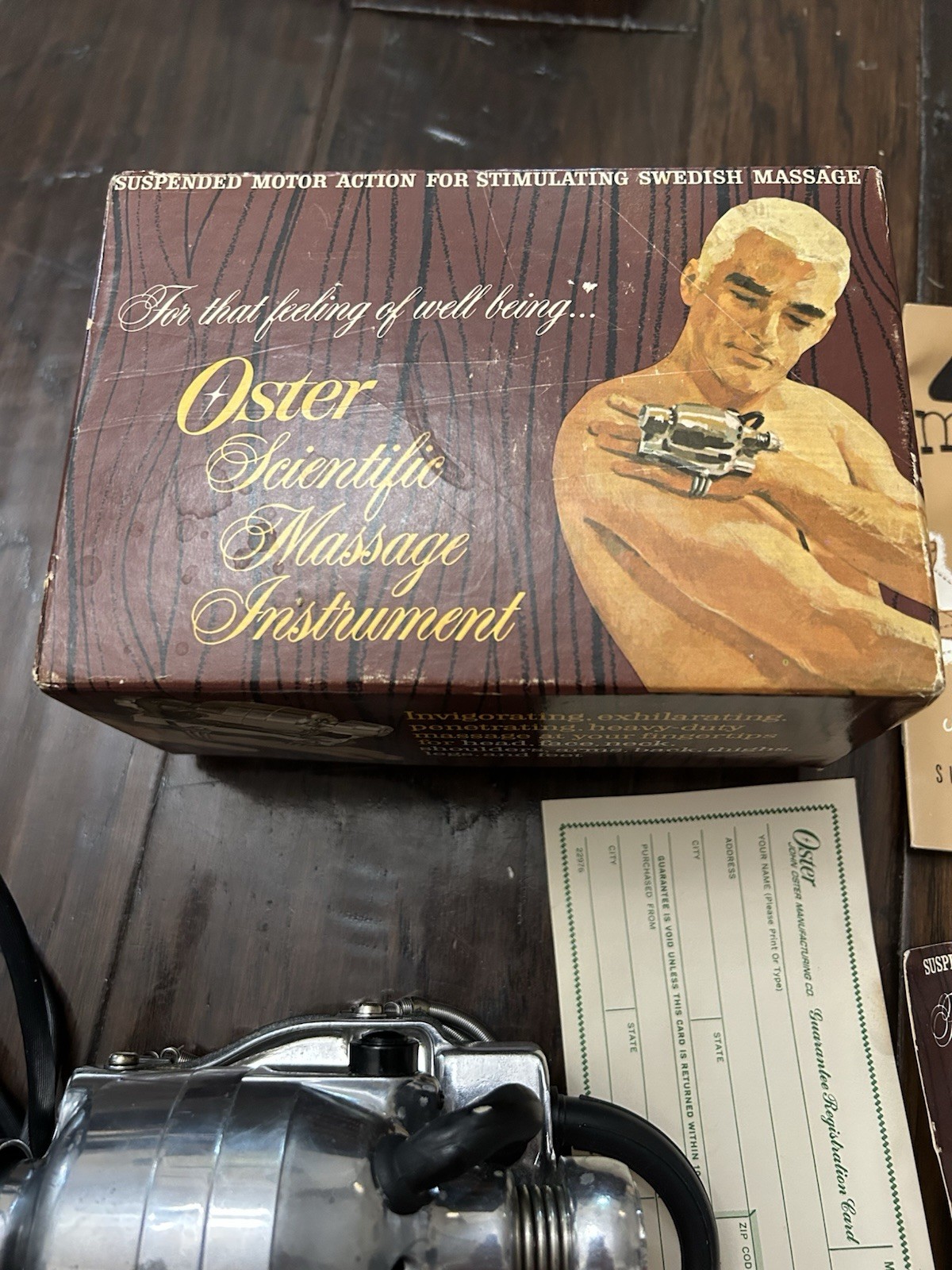 Vintage Oster Scientific Vibrating Massager Model 1-01 Chrome With Box Paperwork