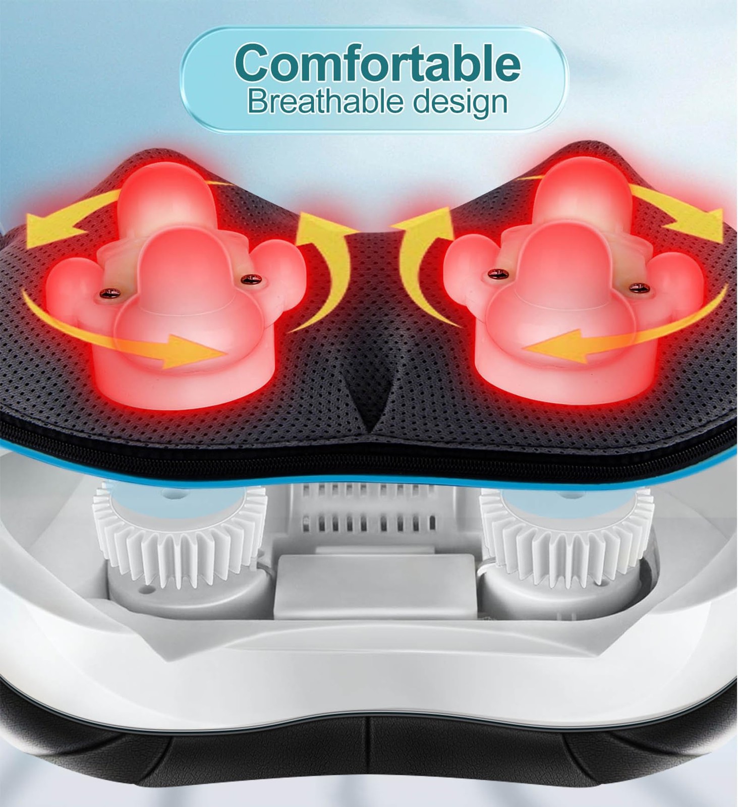 Mo Cuishle Shiatsu Neck and Shoulder Massager with Heat – 4 Piece Set, Blue