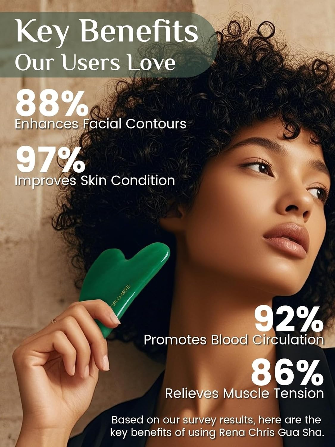 Gua Sha Facial Tools: Natural Jade Stone Guasha Tool for Face Acupuncture Therap