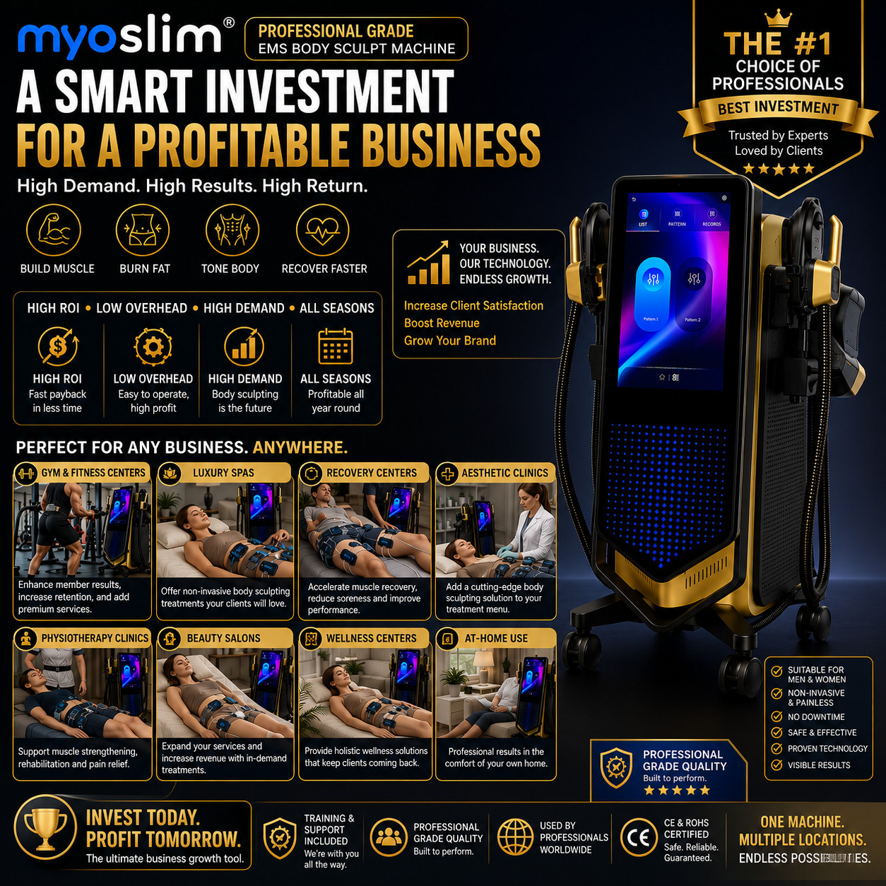 GENUINE MYOSLIM Body Sculpt Machine Professional Fitness Recovery System USA NEW