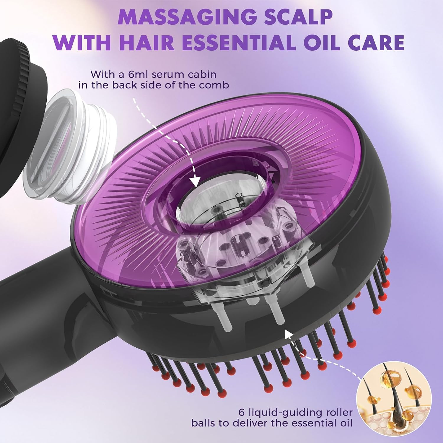 Electric Scalp Massager 4 in 1 Scalp Massaging Brush,Cordless Shiatsu Massager C