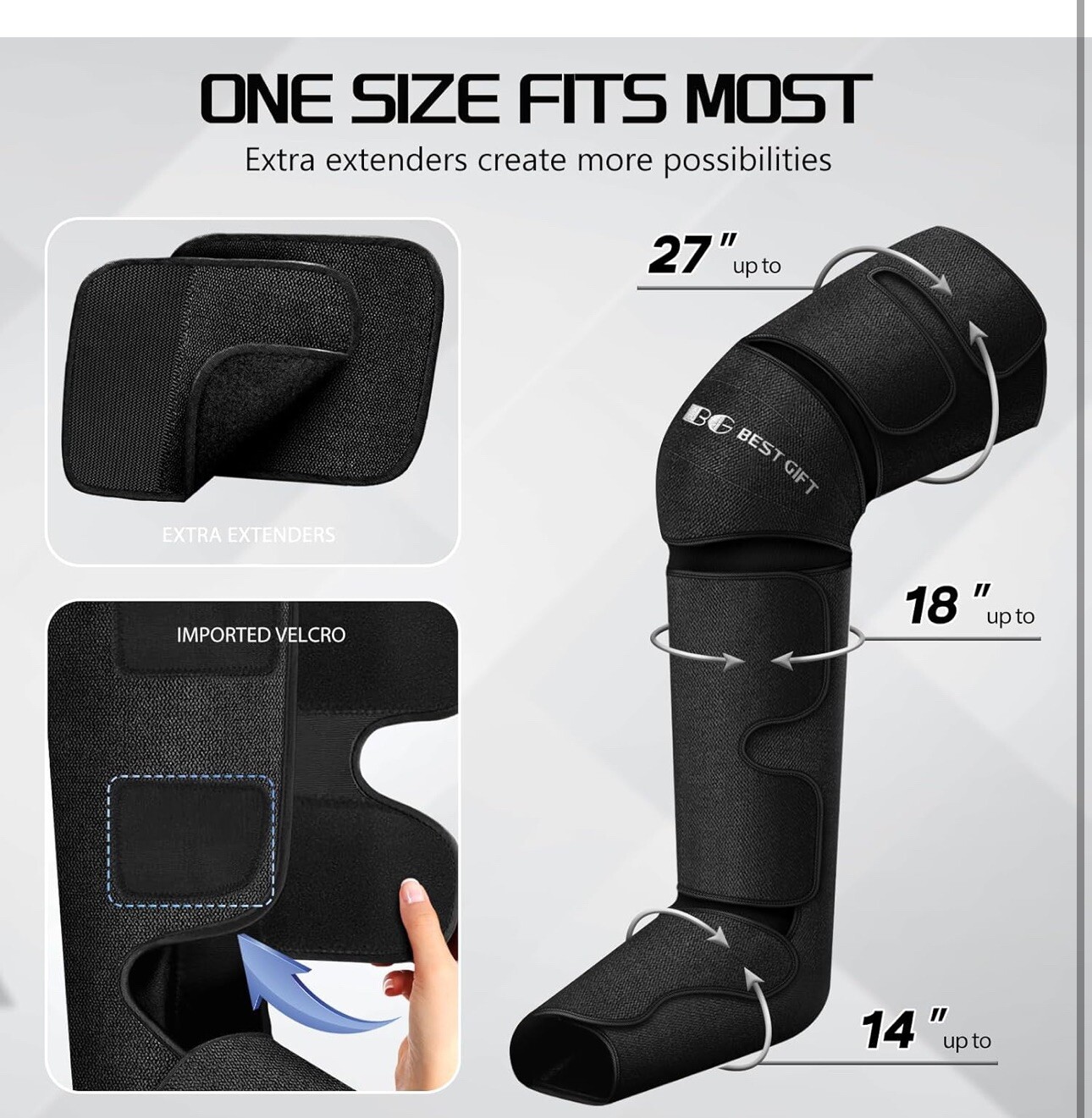 Air Compression Massager with Heat for Foot Leg Calf Thigh and Knee LF-FT003