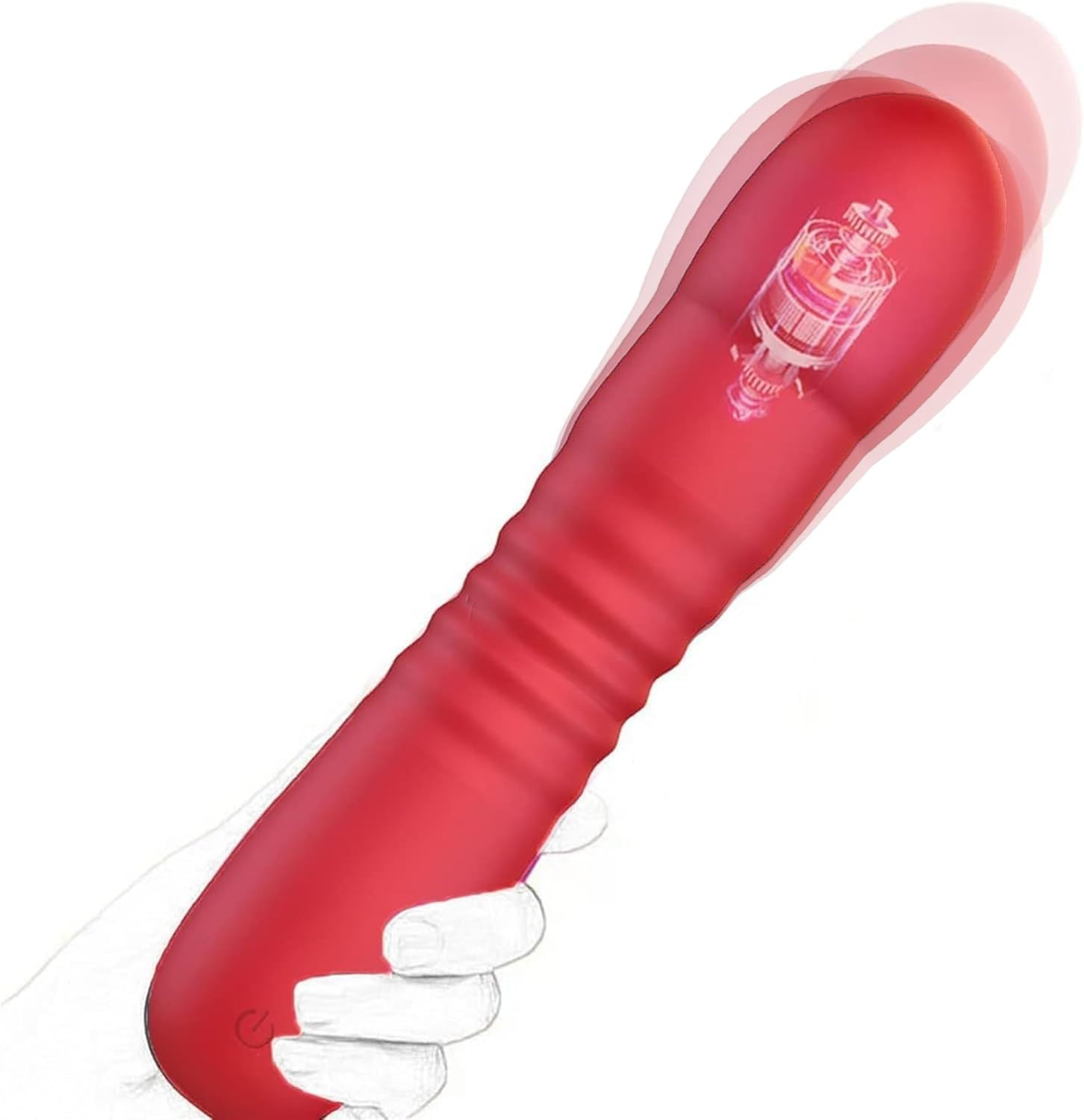 Thrusting Handheld Vibrating Massager -Clitotial Massager Sucker Discreet Rose T