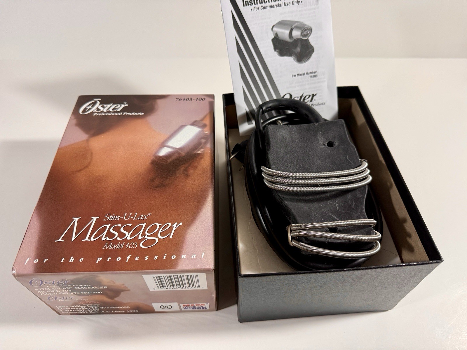 Oster Stim-U-Lax Professional Handheld Massager Model 103 Chrome 76103-100 USA