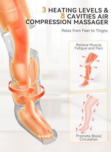ITCPRL LEG MASSAGER WITH HEAT AND COMPRESSION FOOT CALF & THIGH MASSAGE – BLACK
