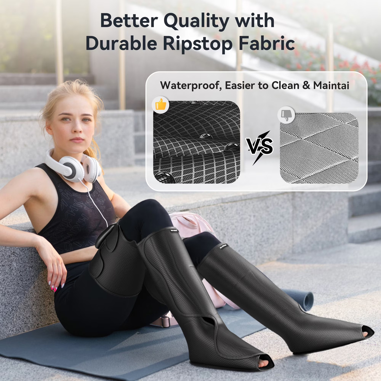 Cordless Full Leg Massager, Rechargeble Air Compression Massager for Foot and Le