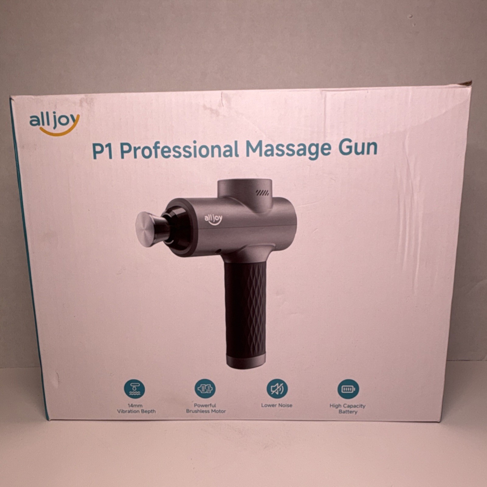 alljoy P1 Professional Massage Gun Powerful Brushless Motor Gray Black AJPMG2401