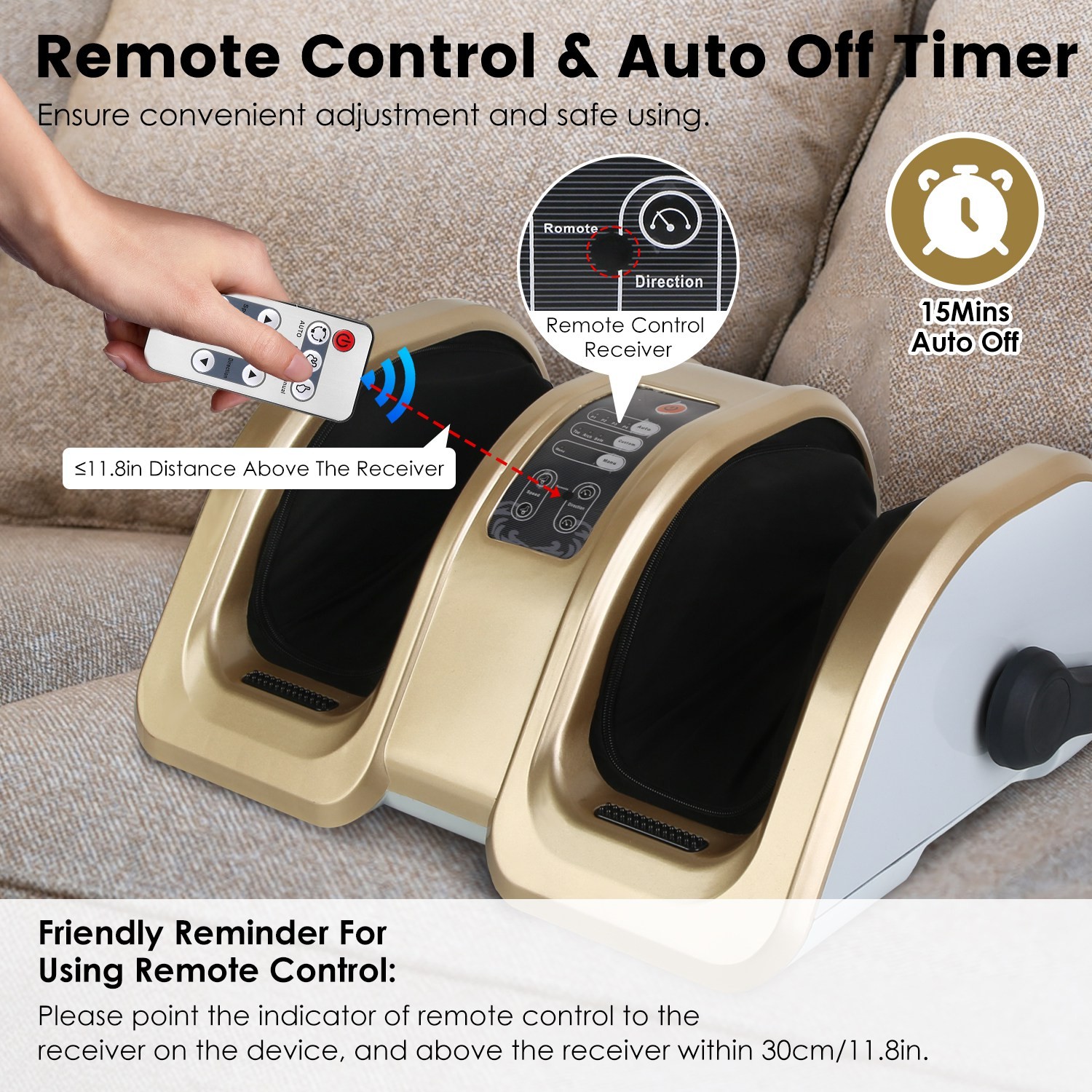 Shiatsu Electric Kneading Foot Massager Machine Adjustable Speeds Remote Control