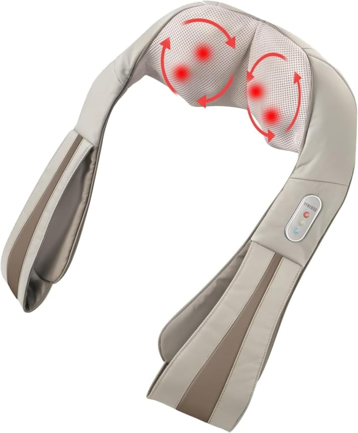 HoMedics Shiatsu Deluxe Neck & Shoulder Massager with Heat 3 Speeds Beige- USED