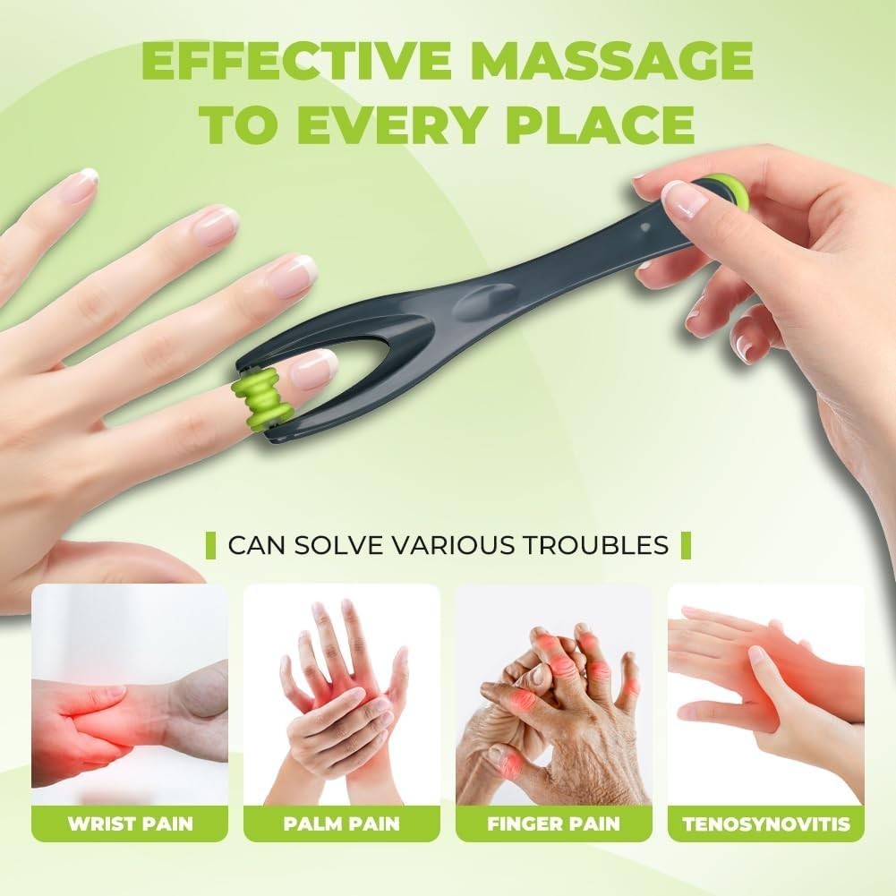 Compact 2-in-1 Finger Massager for Deep Tissue Therapy – Portable & Ergonomic
